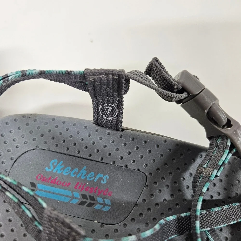 Skechers Outdoor Lifestyle Womens Gray Teal‎ Strappy Athletic Sandals Size 7